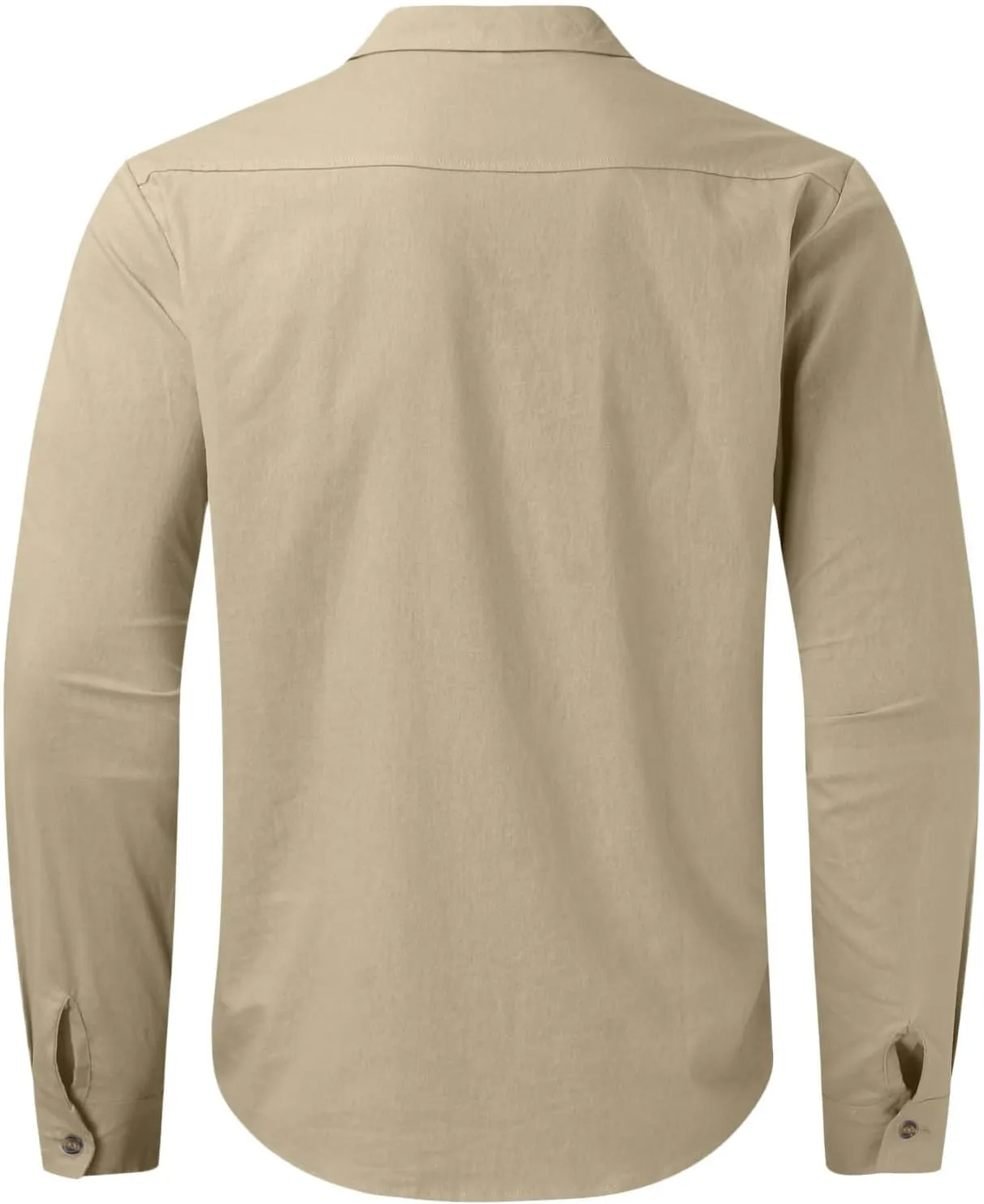 Linen Shirts for Men Big and Tall Vacation Beach Summer Shirt Casual Long Sleeve V Neck Fashion Button Down Solid Tops