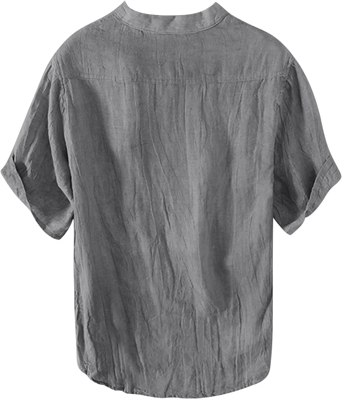 Linen Shirts for Mens Plus Size 3/4 Sleeve Big and Tall Loose T-Shirts Tropical Casual Beach Hippie Shirt Vacation Top