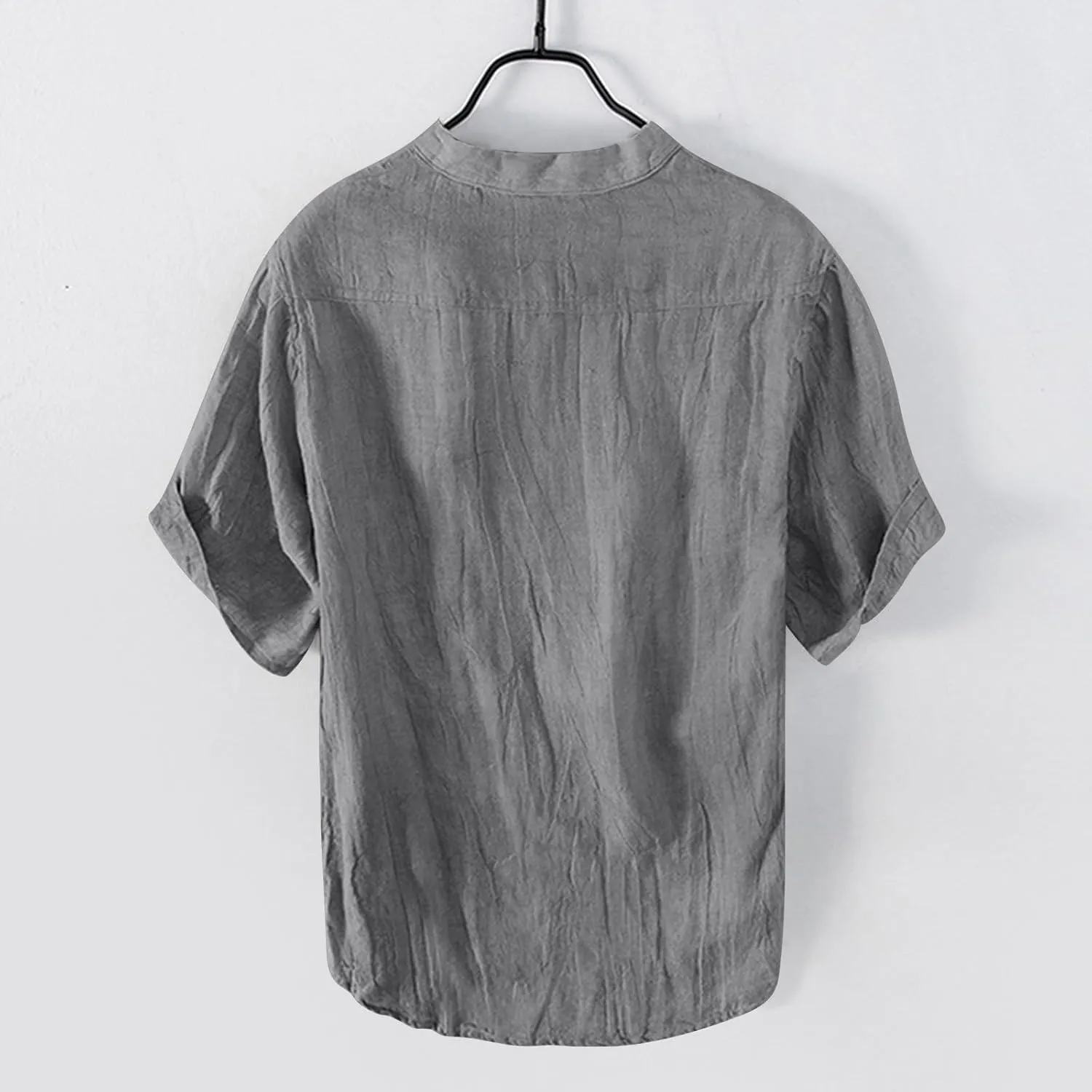 Linen Shirts for Mens Plus Size 3/4 Sleeve Big and Tall Loose T-Shirts Tropical Casual Beach Hippie Shirt Vacation Top