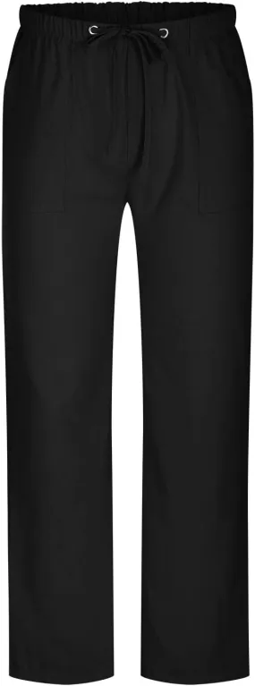 Linen Trousers for Men Straight Leg Dress Pants Elastic Waist Drawstring Pants Slim Fit Summer Pants with Pockets