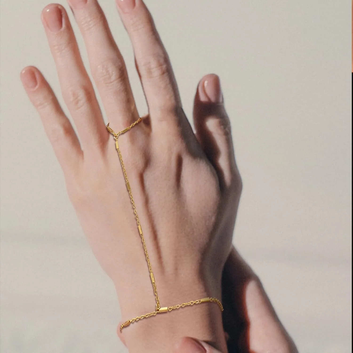 Long tiantian Hand Chain Bracelet Gold Bracelets for Women Link Chain Bracelets Trendy Finger Ring Slave Bracelet Jewelry Gifts