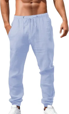 Loose Fit Elastic Drawstring Waist Cargo Ruched Straight Leg Basic Summer Pants 2025 Fashion Trousers with Pockets