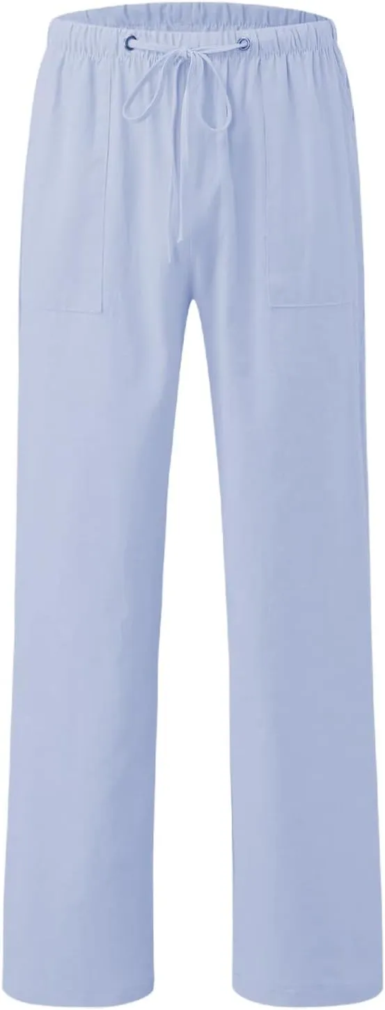 Loose Fit Elastic Drawstring Waist Cargo Ruched Straight Leg Basic Summer Pants 2025 Fashion Trousers with Pockets