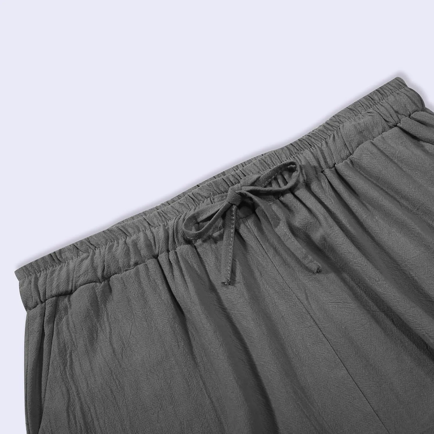 Lounge Linen Pants Women Summer Casual Solid Color Boho Plus Size High Waisted Linen Pants Plus Size Trousers with Pockets
