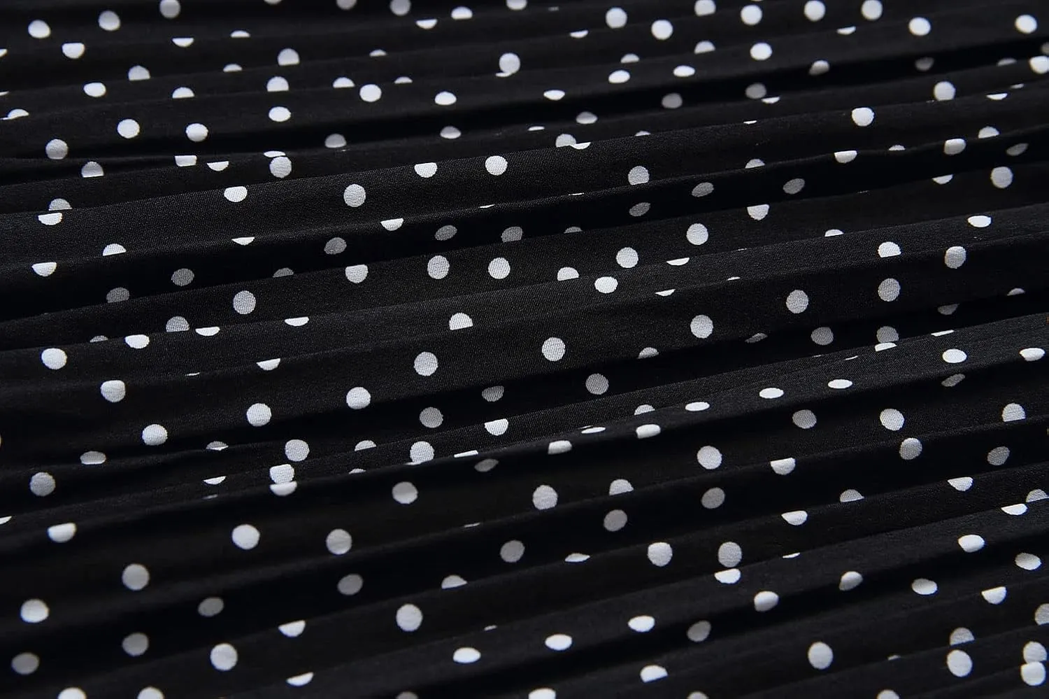 loveimgs Women's Polka Dot Elastic High Waisted Pleated Ruffle Long Skirt Party Flowy A Line Midi Skirt
