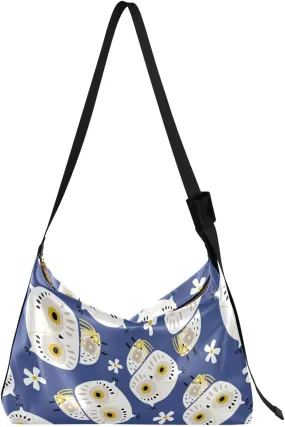 Lovely Owls Hobo Crossbody Bags for Women Leather Large Shoulder Bag Cross Body Trendy Womens Tote Bags Handbag for Travel Shopping