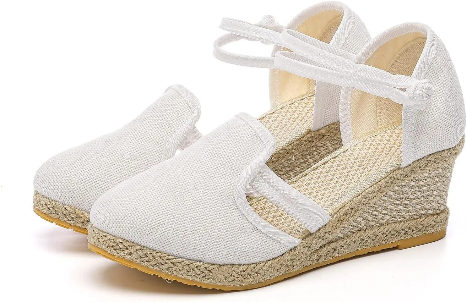 Low Heel Closed Toe Espadrilles Wedges for Women Ankle Strap for Slingback Heels Wedge Sandals Slip On Summer Casual Dressy Platform Sandal Walking Elegant Wedding Going Out Comfortable Sandal