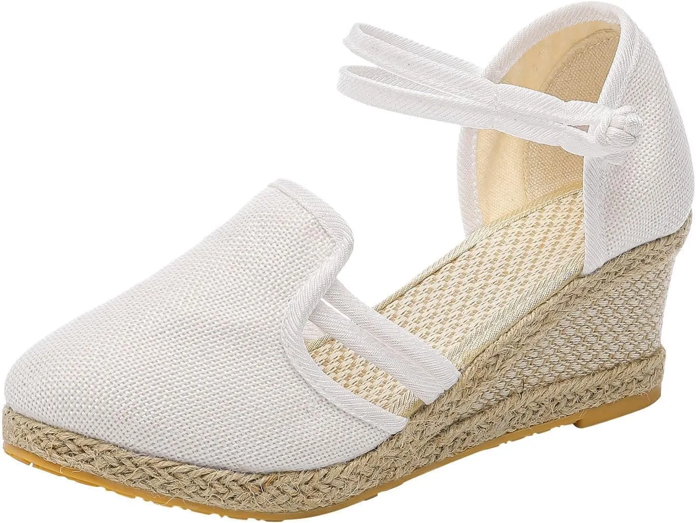 Low Heel Closed Toe Espadrilles Wedges for Women Ankle Strap for Slingback Heels Wedge Sandals Slip On Summer Casual Dressy Platform Sandal Walking Elegant Wedding Going Out Comfortable Sandal