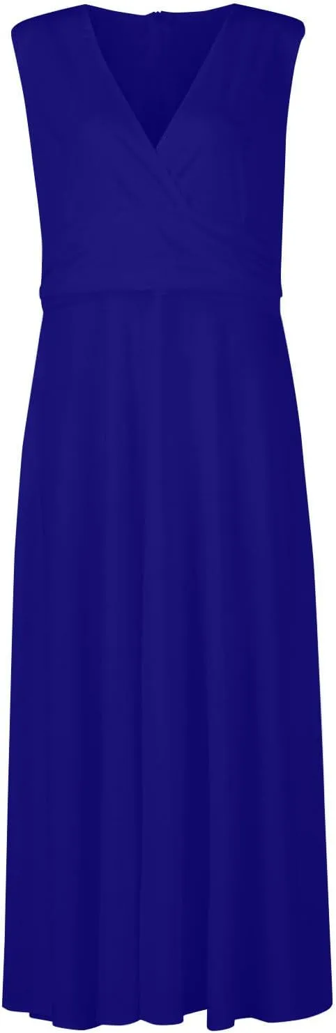 Maxi Dresses for Women 2025 Casual Trendy Summer Dress V Neck Sleeveless Formal Sundresses A Line Flowy Sundress
