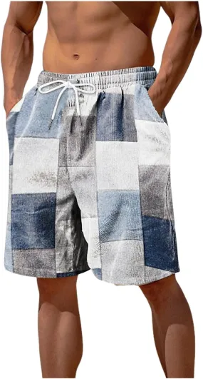 Men Linen Shorts Mens Cargo Shorts Outdoor Hiking Casual Shorts Workout Gym Jogger Shorts Loose Fit Shorts
