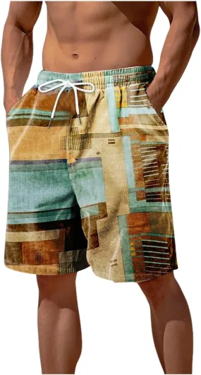 Men Linen Shorts Mens Cargo Shorts Outdoor Hiking Casual Shorts Workout Gym Jogger Shorts Loose Fit Shorts