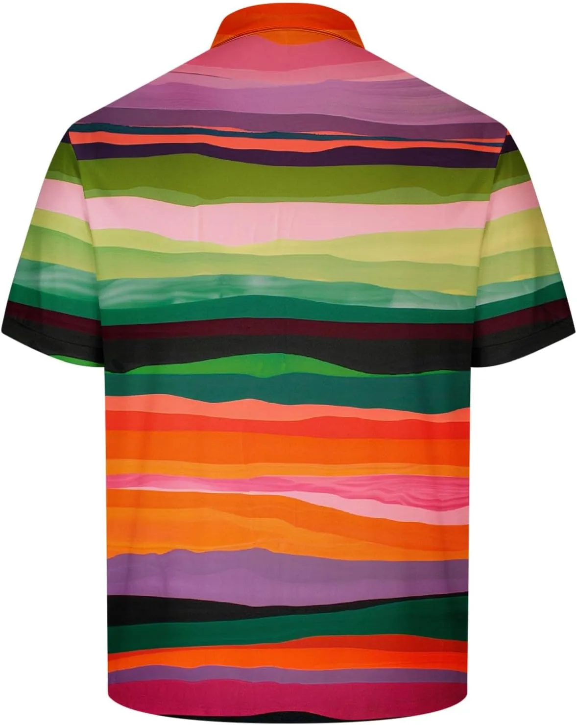 Men Striped Color Block Tops Short Sleeve Casual Polo Shirts Button Up Slim Fit Tee Top Fashion Athletic Clothes