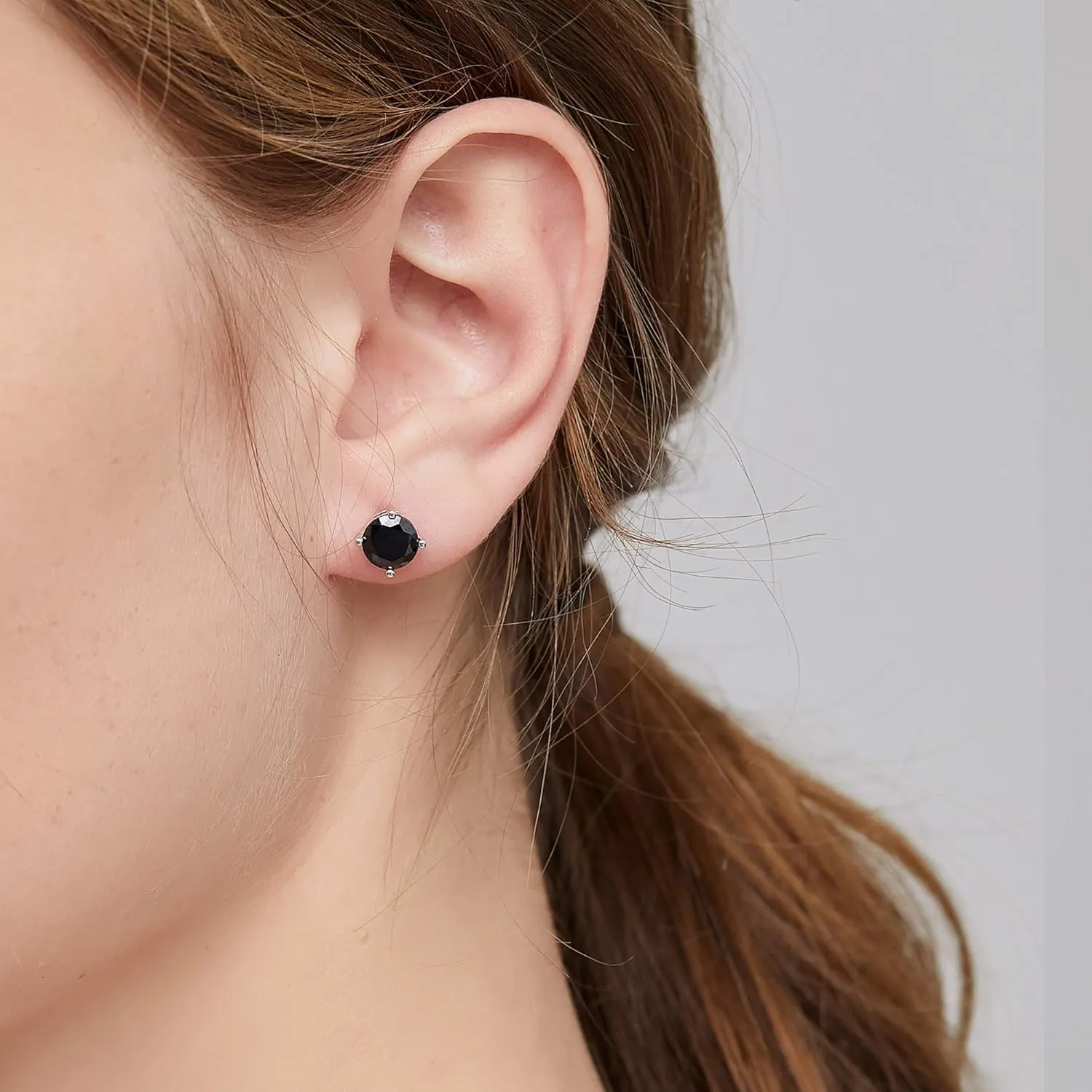 Men Stud Earrings 925 Sterling Silver Stud Earrings for Women/Men, Stud Earring with 5A  Cubic Zirconia Hypoallergenic Earrings for Unisex 4MM-8MM