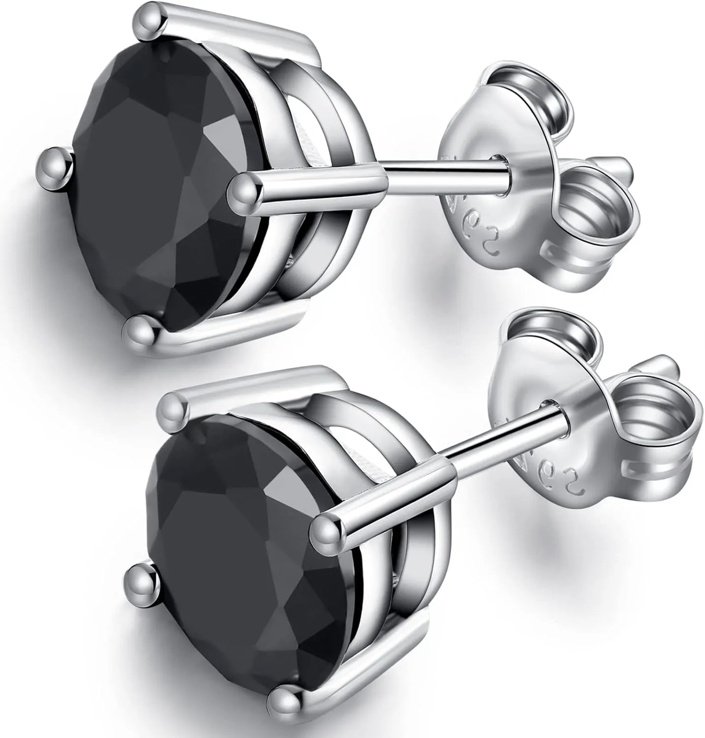 Men Stud Earrings 925 Sterling Silver Stud Earrings for Women/Men, Stud Earring with 5A  Cubic Zirconia Hypoallergenic Earrings for Unisex 4MM-8MM