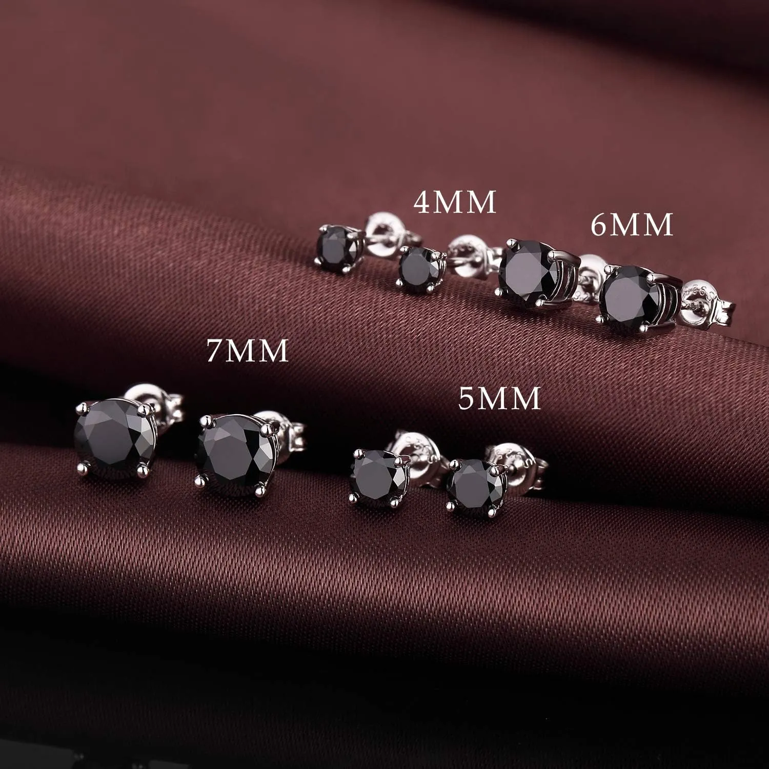 Men Stud Earrings 925 Sterling Silver Stud Earrings for Women/Men, Stud Earring with 5A  Cubic Zirconia Hypoallergenic Earrings for Unisex 4MM-8MM