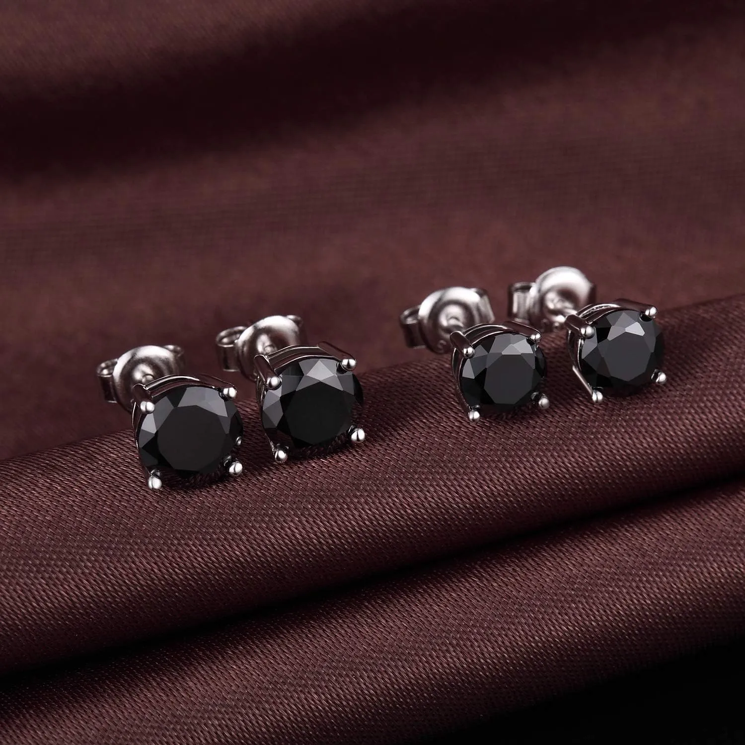 Men Stud Earrings 925 Sterling Silver Stud Earrings for Women/Men, Stud Earring with 5A  Cubic Zirconia Hypoallergenic Earrings for Unisex 4MM-8MM