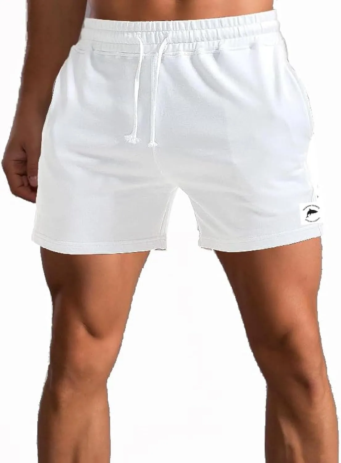 Mens 5 Inch Sweat Shorts Mens Athletic Gym Shorts 5 Inch Inseam Cotton Shorts for Men Gym Shorts with Pockets