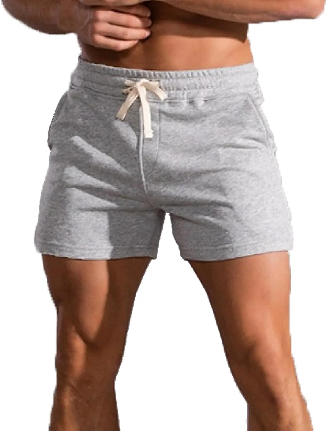 Mens 5.5 Inch Sweat Shorts Mens Athletic Gym Shorts 5 Inch Inseam Cotton Shorts for Men Gym Shorts with Pockets