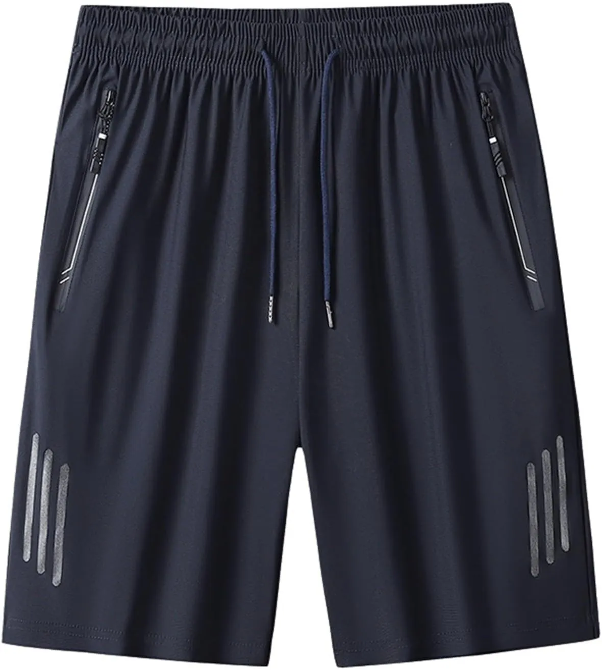 Mens Beach Shorts Summer Stretch Drawstring Casual Shorts Loose Gym Shorts with Zip Pockets Athletic Shorts Trendy