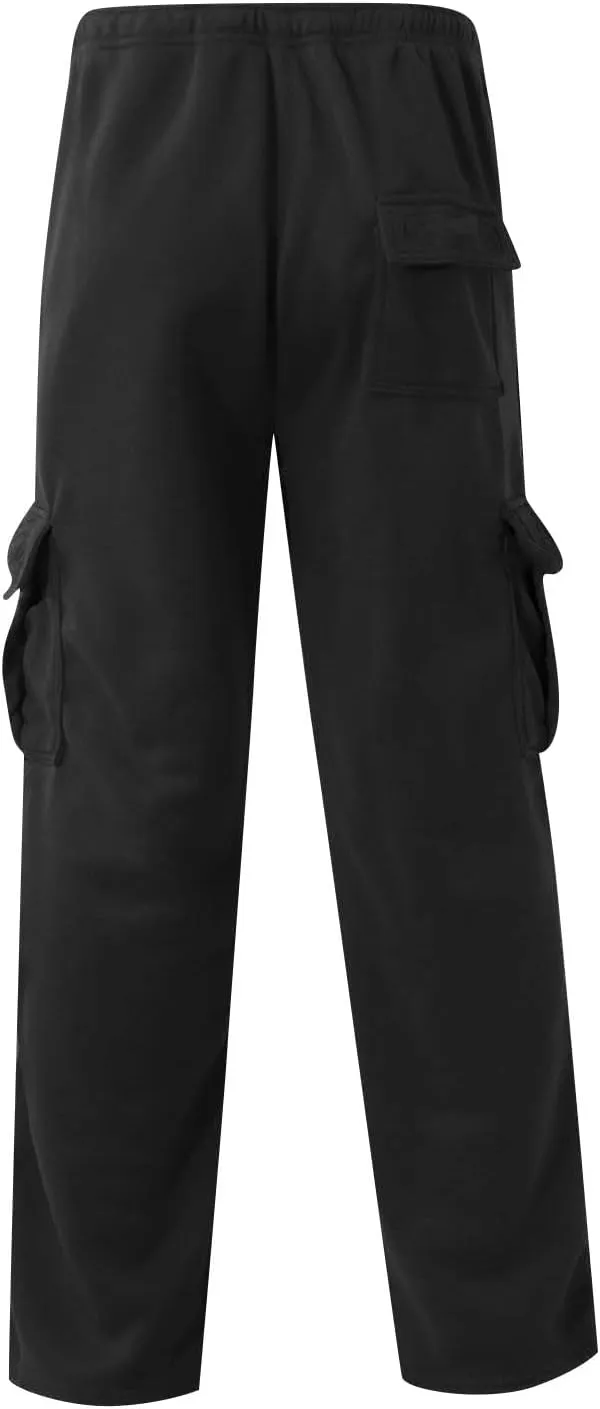 Men's Cargo Pants Casual Multiple Pockets Baggy Pants Vintage Elastic Waist Drawstring Cargo Sweatpants Trousers