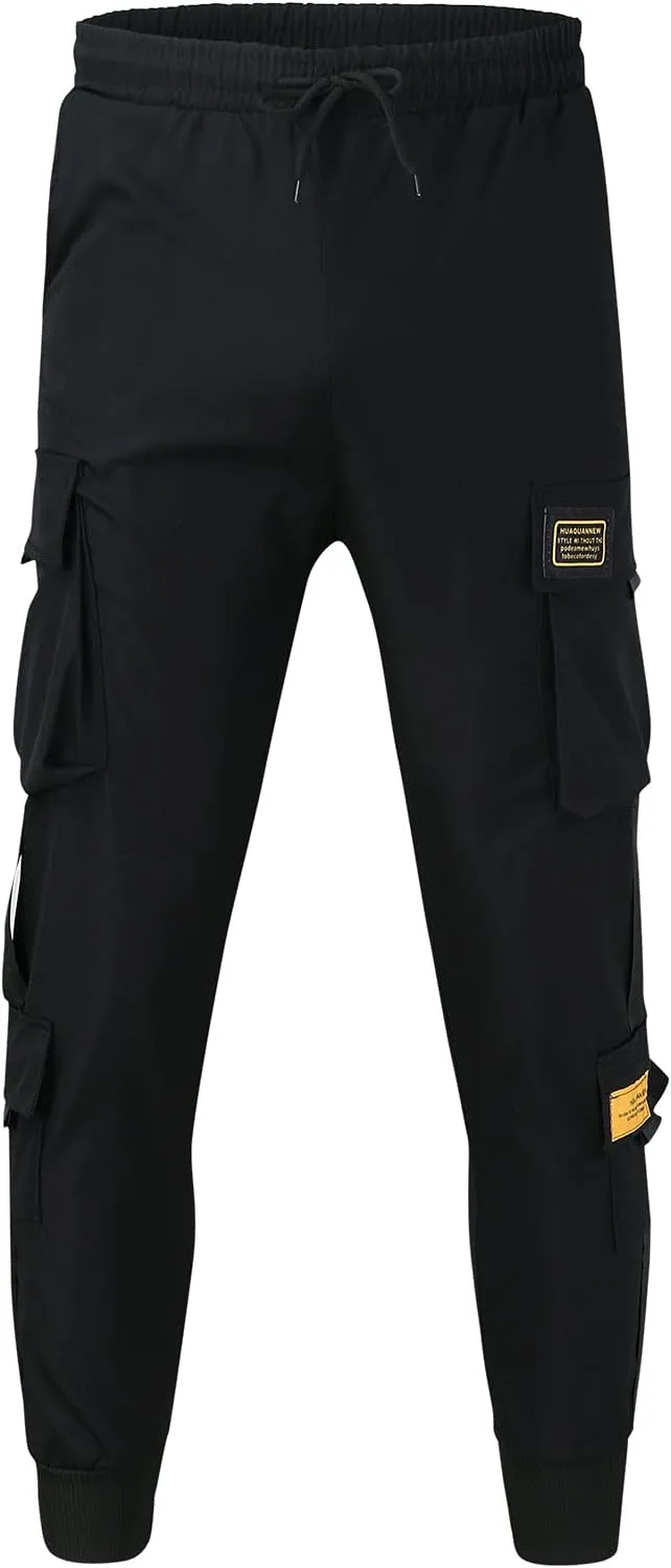 Men's Cargo Pants Elastic Waistband Chino Slim Skinny Gym Joggers Men's Cargo Pants Cotton Work Trousers Men Trousers