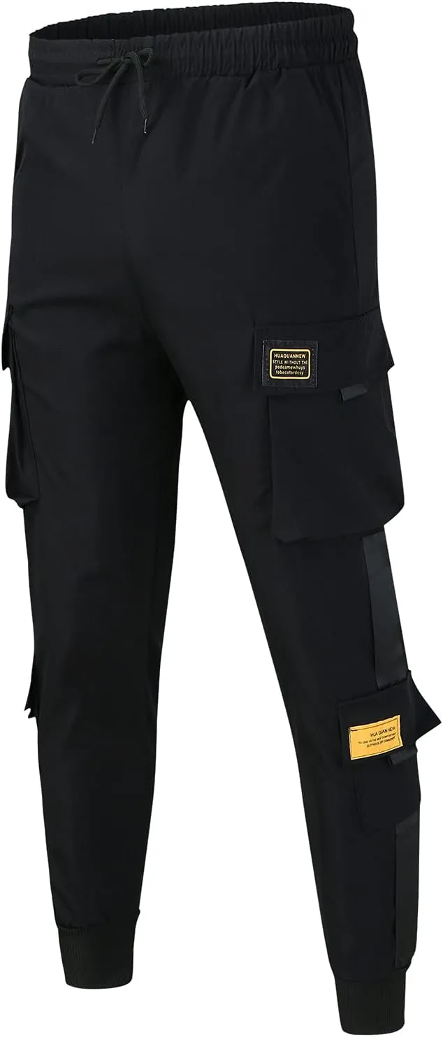 Men's Cargo Pants Elastic Waistband Chino Slim Skinny Gym Joggers Men's Cargo Pants Cotton Work Trousers Men Trousers