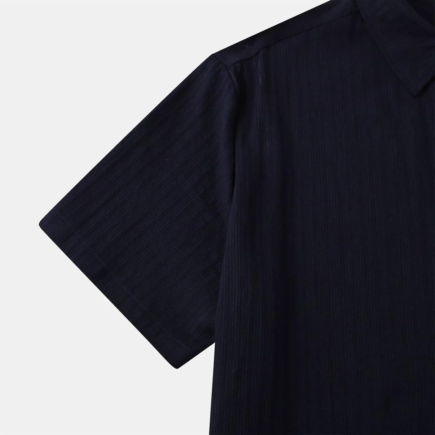 Mens Casual Button Down Shirts Short Sleeve Linen Cotton Striped for Summer Beach & Dress Wear