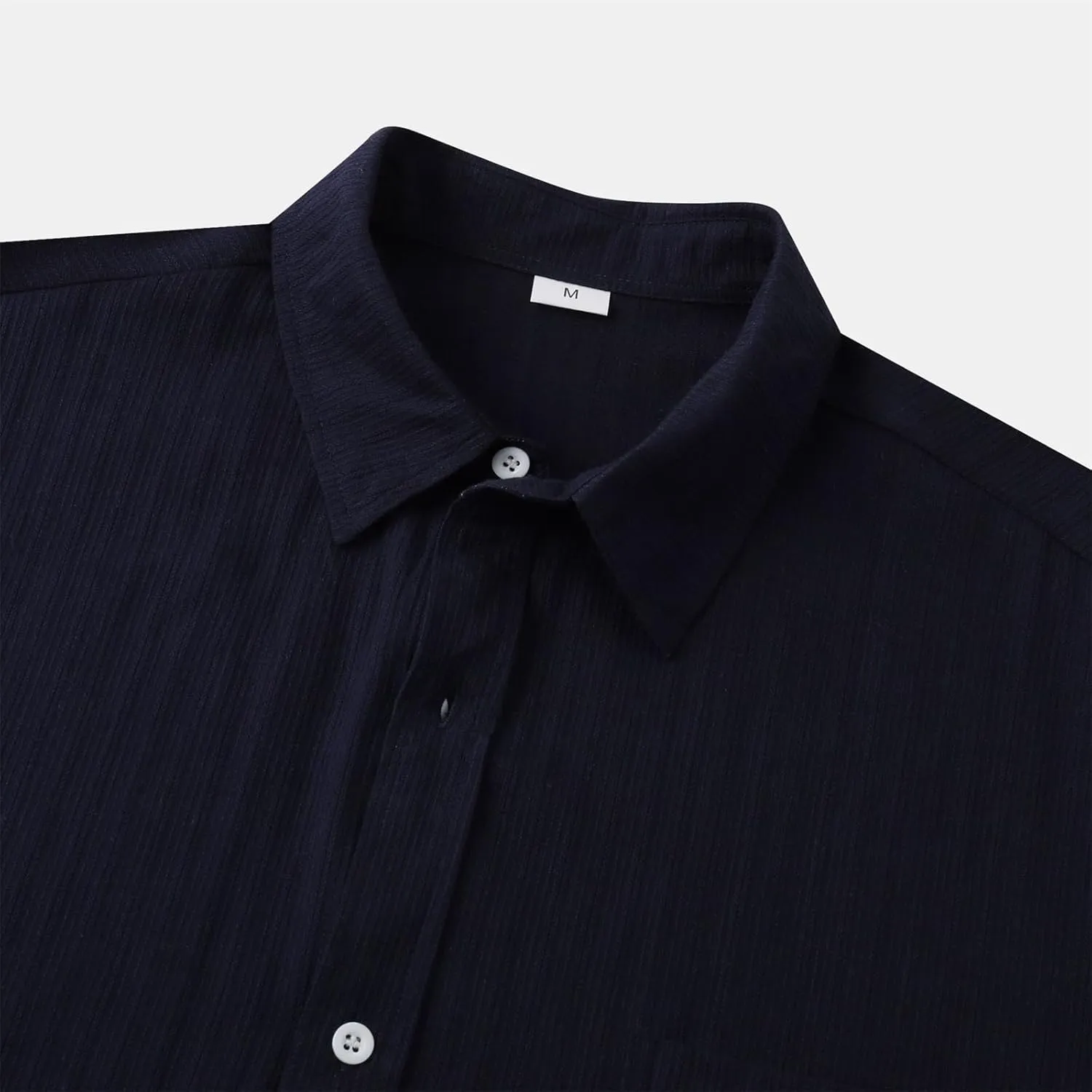 Mens Casual Button Down Shirts Short Sleeve Linen Cotton Striped for Summer Beach & Dress Wear