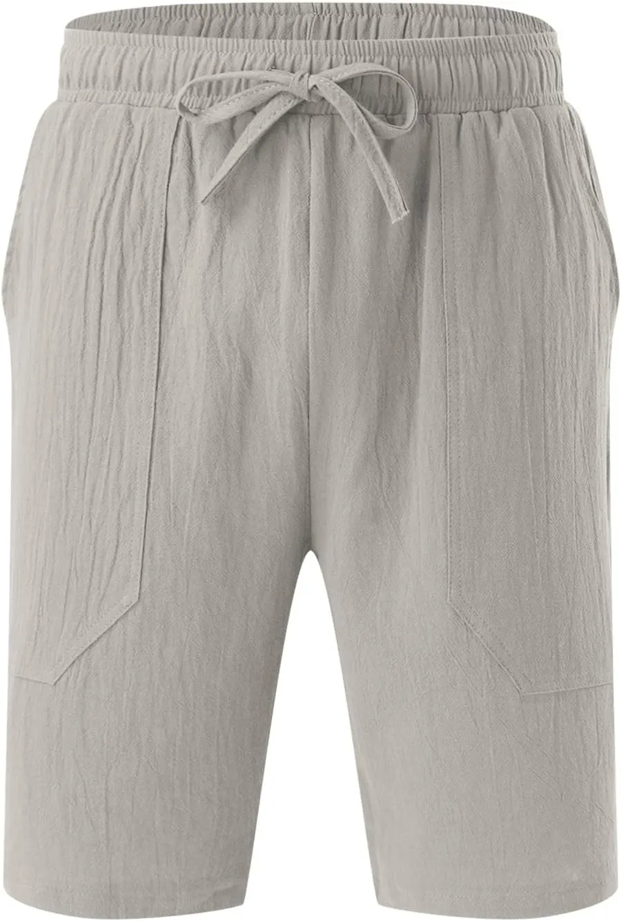 Men's Casual Classic Shorts Elastic Waist Drawstring Lightweight Summer Beach Shorts Vacation Quicky Dry Shorts