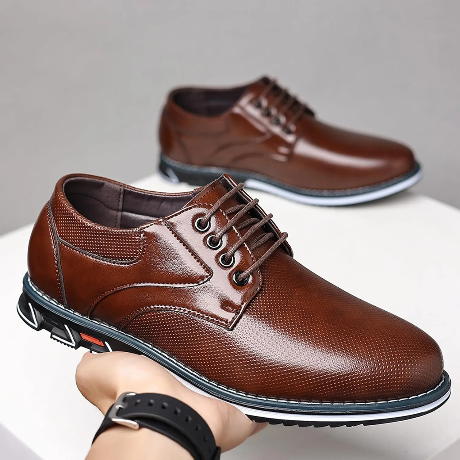Men's Casual Dress Shoes Comfort Soft Men Oxfords Fashion Dress Business Derby Shoes Orthopedic Leather Shoes Walking Shoes