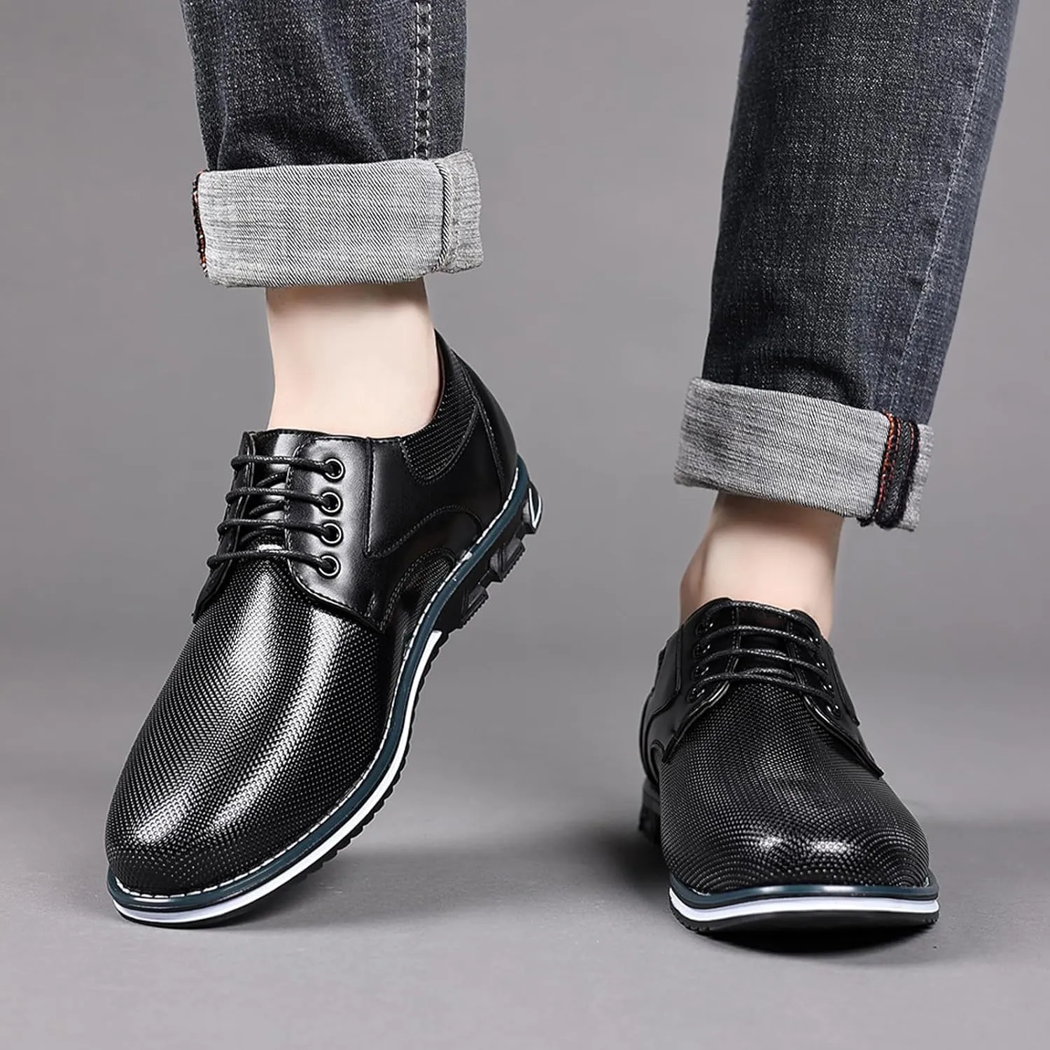 Men's Casual Dress Shoes Comfort Soft Men Oxfords Fashion Dress Business Derby Shoes Orthopedic Leather Shoes Walking Shoes