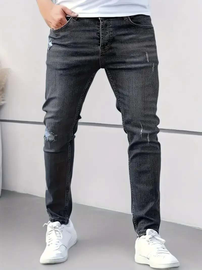 Men's Casual Jeans Slim Fit Skinny Denim Stretch Tapered Jean Pants Feet Stretch Jean Skinny Jeans