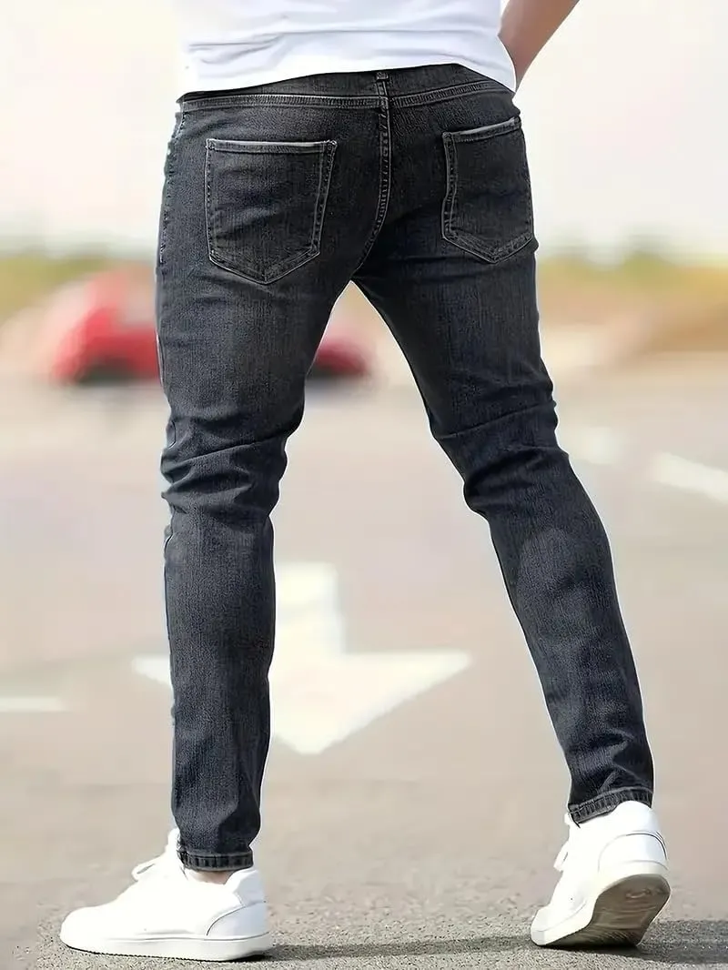 Men's Casual Jeans Slim Fit Skinny Denim Stretch Tapered Jean Pants Feet Stretch Jean Skinny Jeans