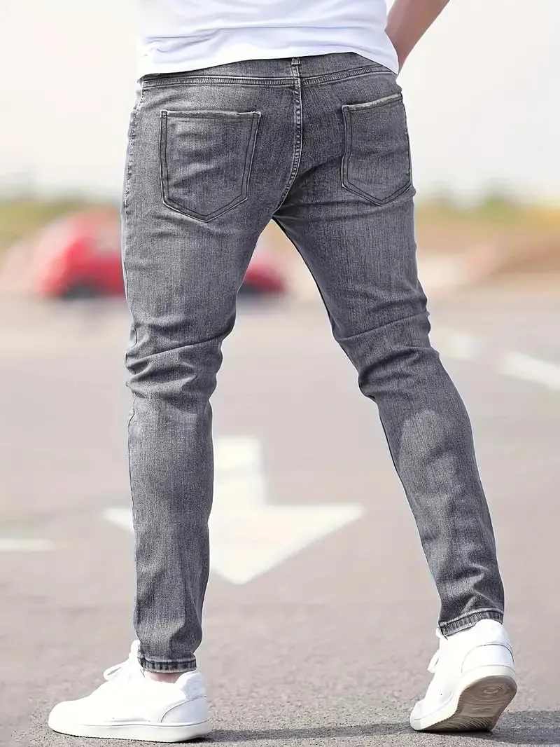 Men's Casual Jeans Slim Fit Skinny Denim Stretch Tapered Jean Pants Feet Stretch Jean Skinny Jeans
