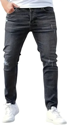 Men's Casual Jeans Slim Fit Skinny Denim Stretch Tapered Jean Pants Feet Stretch Jean Skinny Jeans