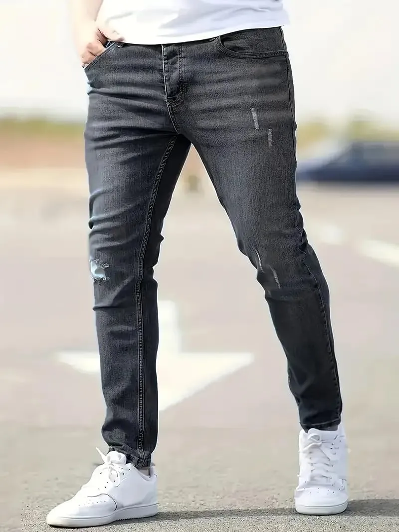 Men's Casual Jeans Slim Fit Skinny Denim Stretch Tapered Jean Pants Feet Stretch Jean Skinny Jeans
