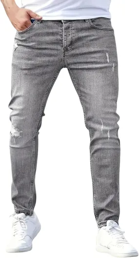Men's Casual Jeans Slim Fit Skinny Denim Stretch Tapered Jean Pants Feet Stretch Jean Skinny Jeans
