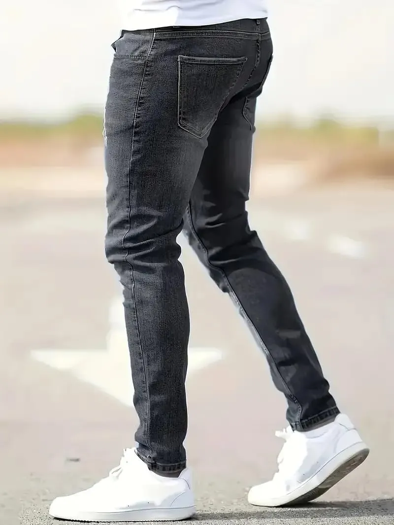 Men's Casual Jeans Slim Fit Skinny Denim Stretch Tapered Jean Pants Feet Stretch Jean Skinny Jeans