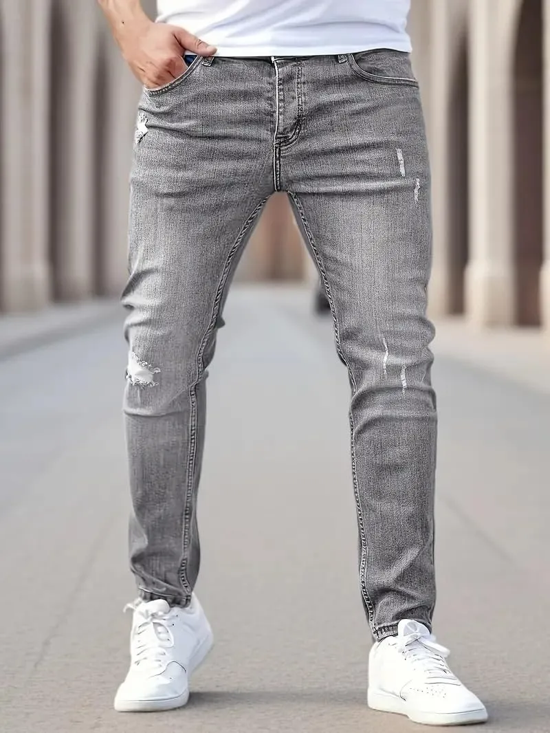Men's Casual Jeans Slim Fit Skinny Denim Stretch Tapered Jean Pants Feet Stretch Jean Skinny Jeans