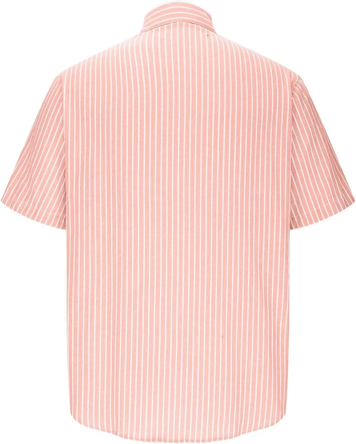 Mens Cotton Linen Vacation T Shirts Striped Short Sleeve Button Dowm Collared Summer Casual Dressy Beach Shirts