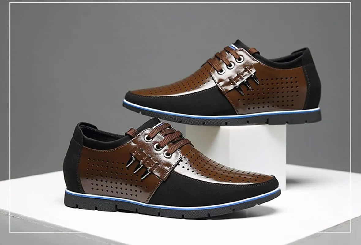 Men's Derby Dress Oxfords Lace-up Orthopedic Casual Walking Shoes Non-Slip Business Office Work Leather Shoes