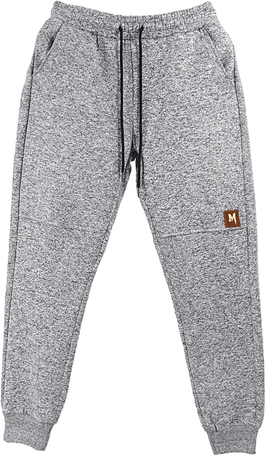 Mens Drawstring Sweatpants Baggy Loose Fit Elastic Waist Cinched Bottom Athletic Pants Tapered Jogger Trousers