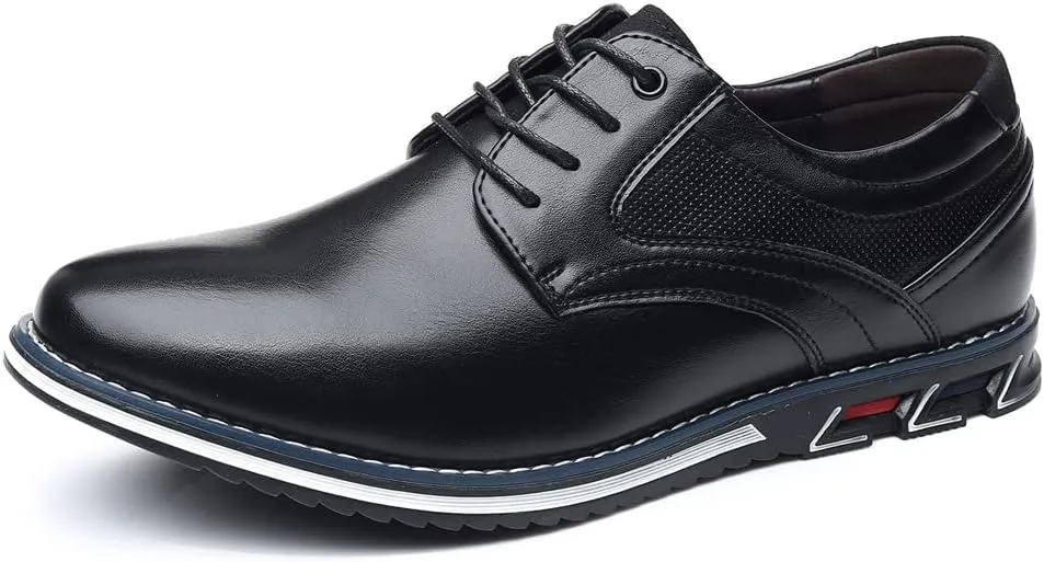 Mens Dress Shoes Breathable Business Oxford Derby Orthopedic Leather Shoes Casual Walking Driving Loafers