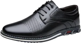 Mens Dress Shoes Casual Business Oxford Derby Orthopedic Leather Shoes Comfortable Walking Shoes