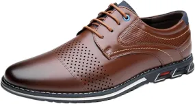 Mens Dress Shoes Casual Business Oxford Derby Orthopedic Leather Shoes Comfortable Walking Shoes