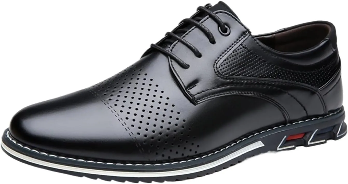 Mens Dress Shoes Casual Business Oxford Derby Orthopedic Leather Shoes Comfortable Walking Shoes