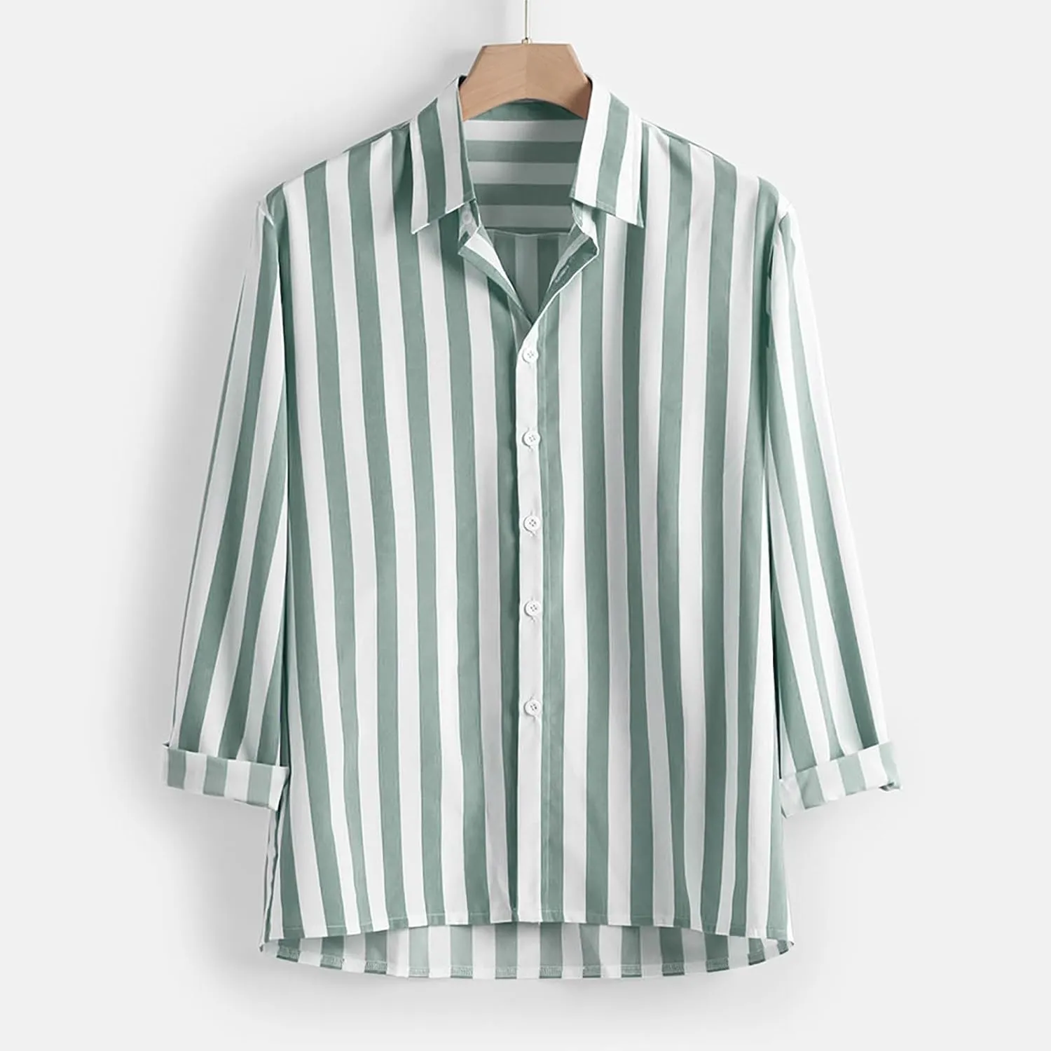 Mens Fashion Striped Shirts Beach Casual Button down Shirts Long Sleeve Dress Shirts Regular Fit Summer Fall Shirts