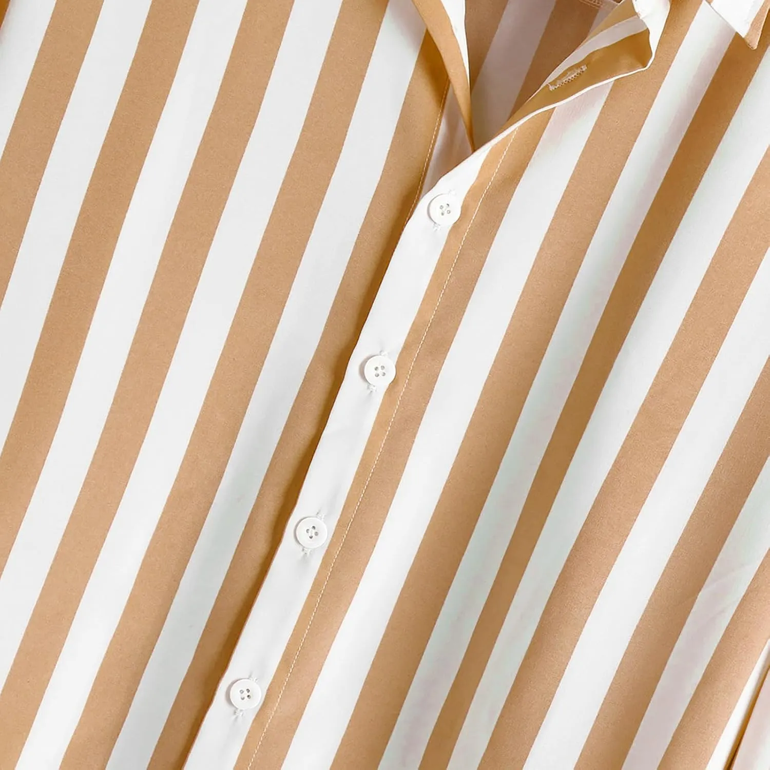Mens Fashion Striped Shirts Beach Casual Button down Shirts Long Sleeve Dress Shirts Regular Fit Summer Fall Shirts