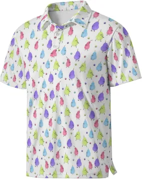 Mens Golf Shirts Shark Golf Polo Shirts for Men Short Sleeve Polo Shirts Golf Mens Polo