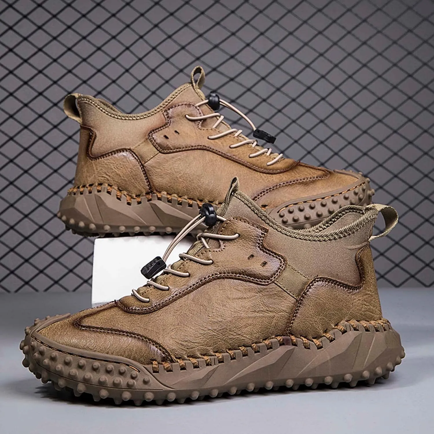 Mens Hiking Shoes, Mens Leather Boots, Slip-Ons Lightweight Comfortable Casual Chukka Boots Mens Fashion Sport Business
